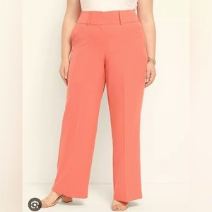 Lane Bryant, Allie Trouser, Wide Leg 24 Pant, Color: Coral